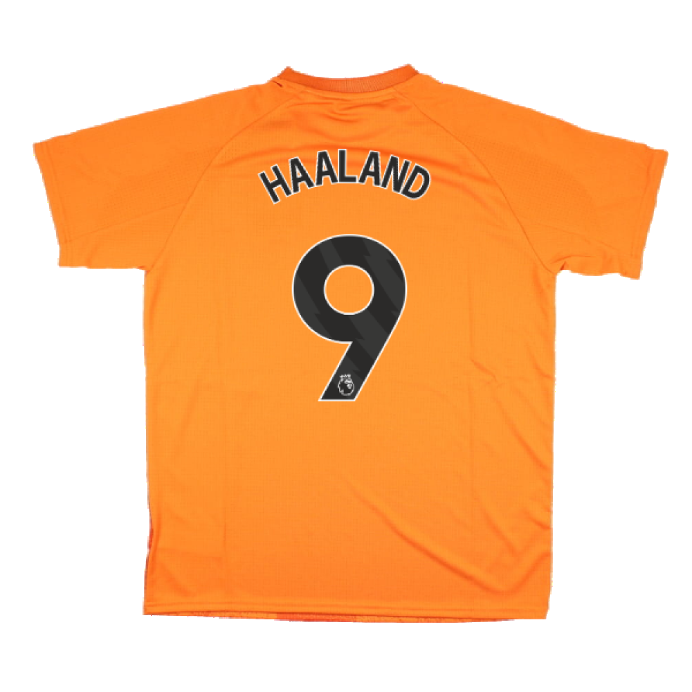 2023-2024 Man City Pre-Match Jersey (Orange) - Kids (HAALAND 9)_4
