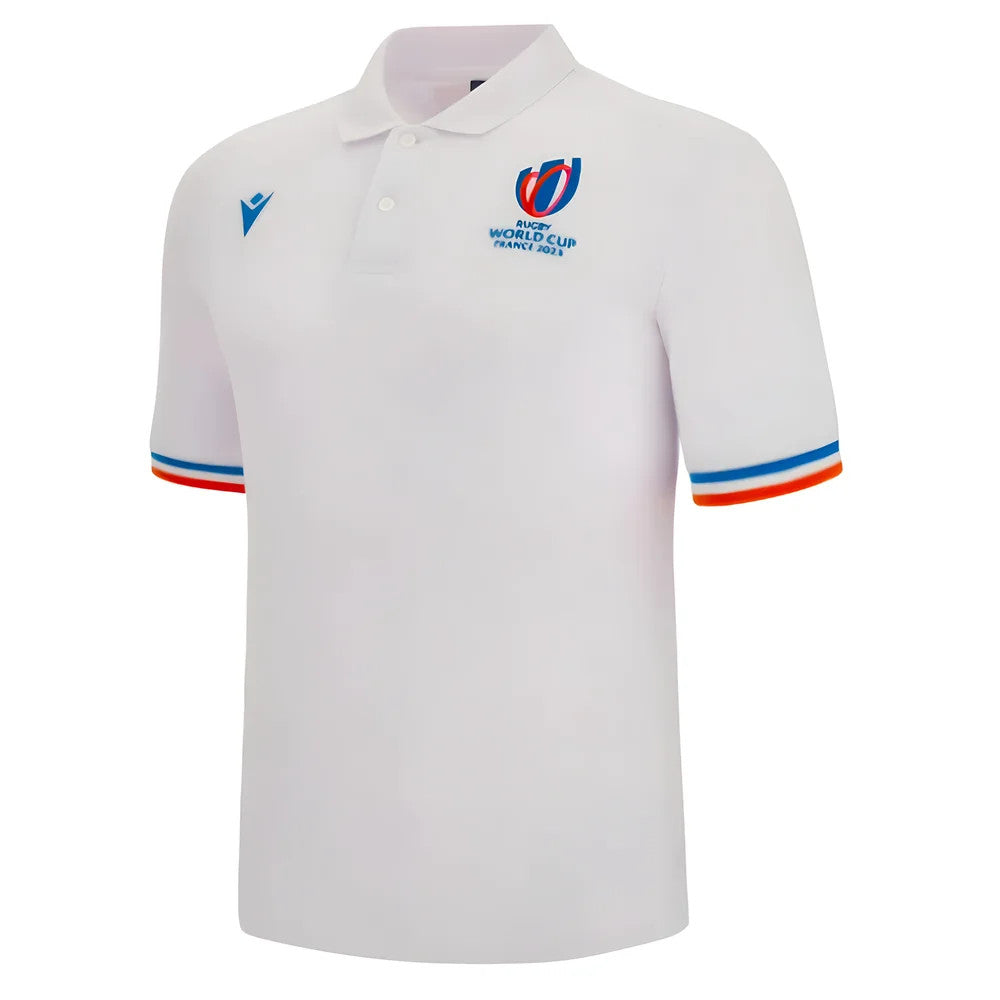 RWC 2023 Rugby World Cup Cotton Piquet Polo Shirt (White)_1