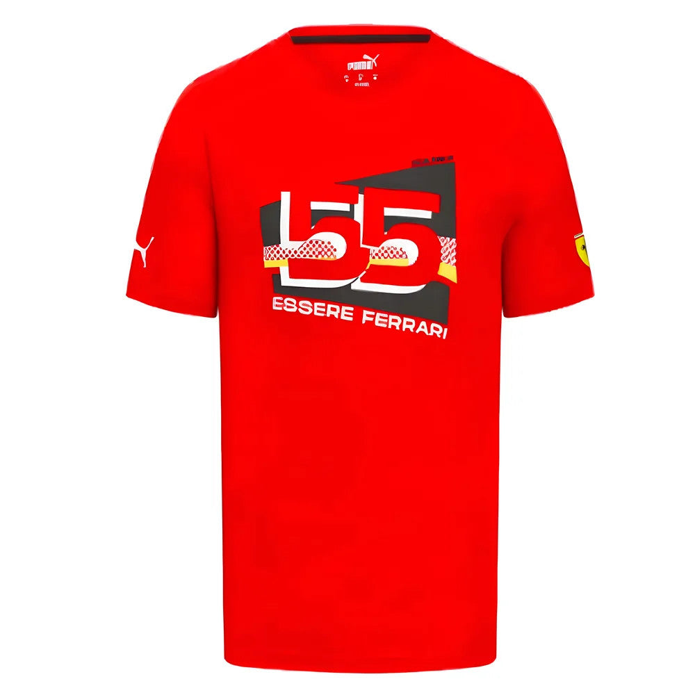 2023 Ferrari Carlos Sainz #55 Driver T-Shirt (Red)_1