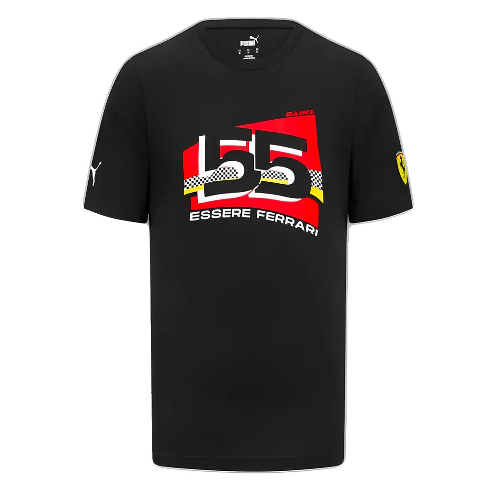 2023 Ferrari Carlos Sainz #55 Driver T-Shirt (Black)_1
