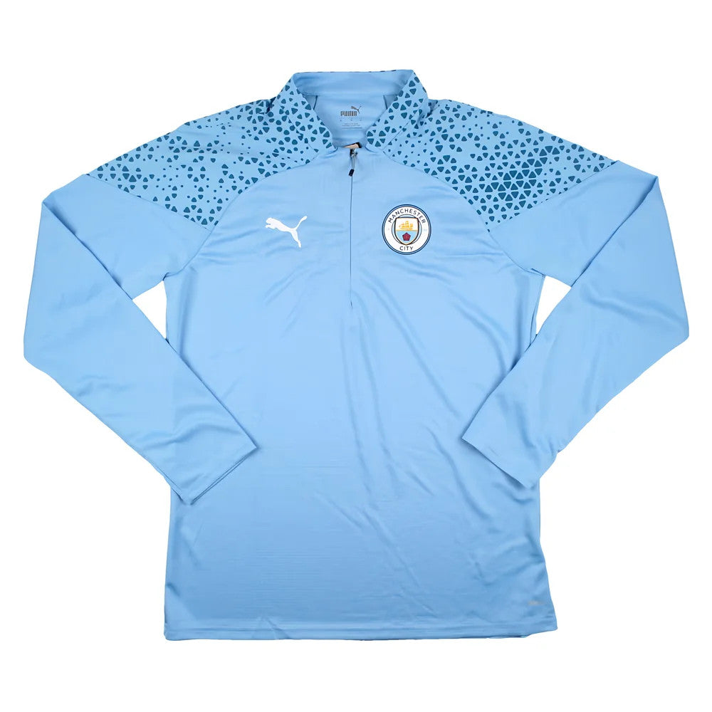 2023-2024 Man City Training Half Zip Top Pro (Light Blue)_1
