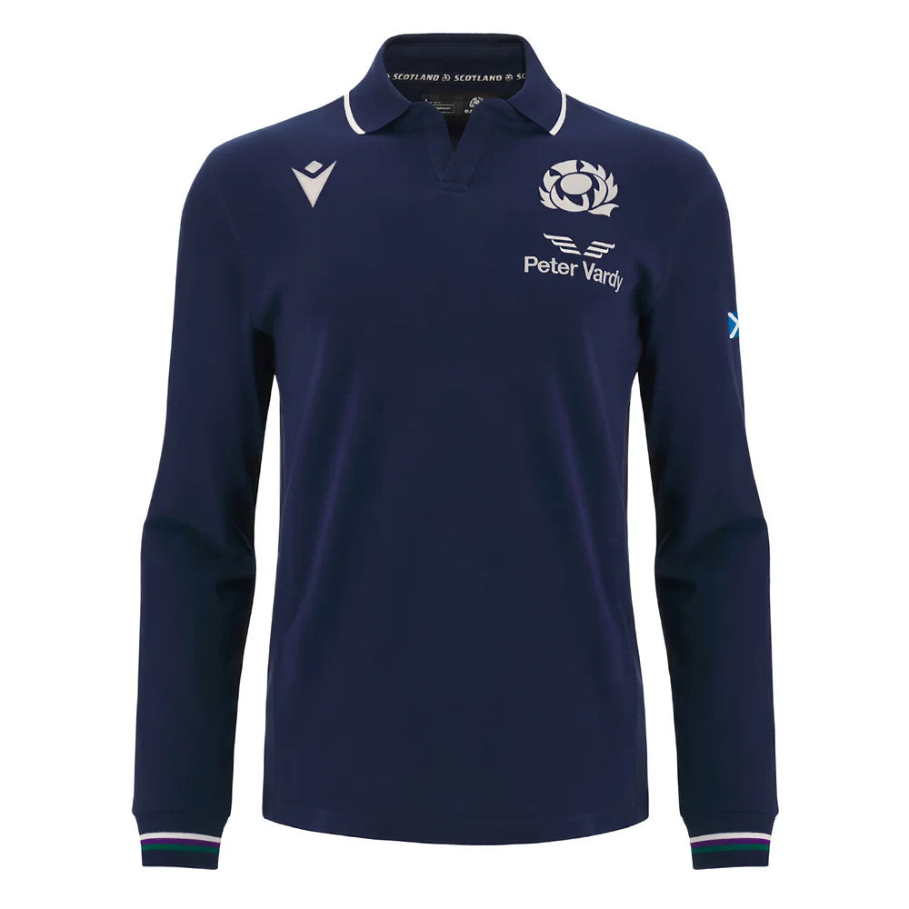 2023-2024 Scotland Home Long Sleeve Cotton Rugby Shirt_1