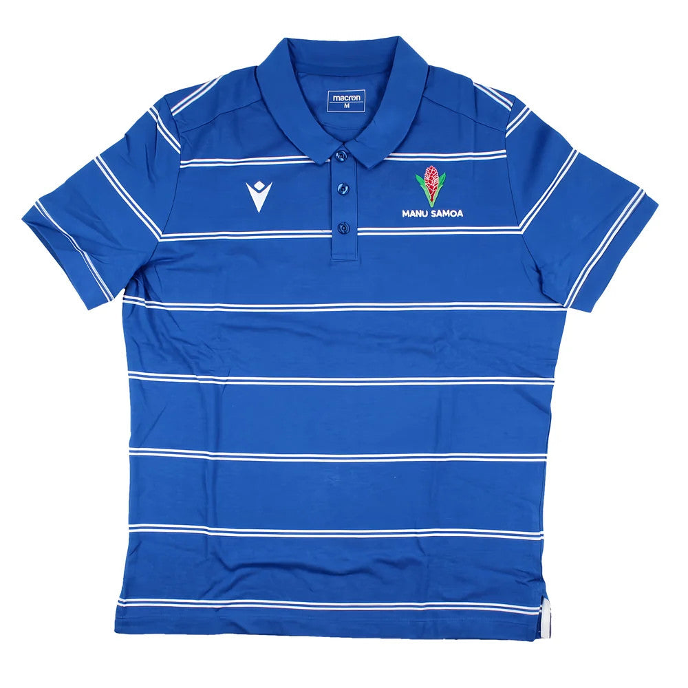 2023-2024 Samoa Rugby Travel Player Cotton Polo Shirt (Royal)_1