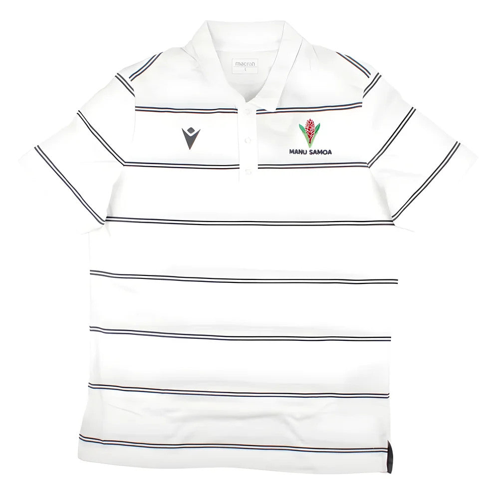 2023-2024 Samoa Rugby Travel Player Cotton Polo Shirt (White)_1