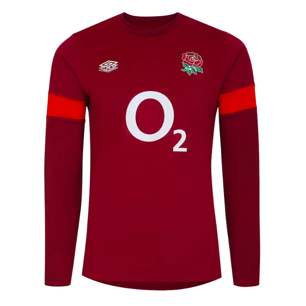 2023-2024 England Rugby Contact Drill Top (Flame Scarlet)_1