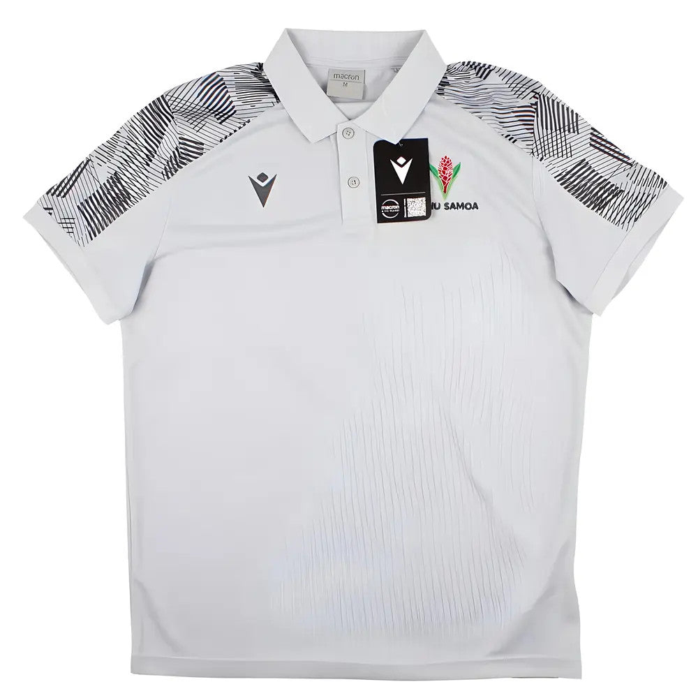 2023-2024 Samoa Rugby Travel Player Poly Polo Shirt (Silver)_1