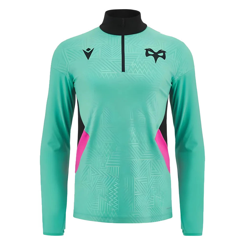 2023-2024 Ospreys Rugby Training 1/4 Zip LS Top (Mint)_1