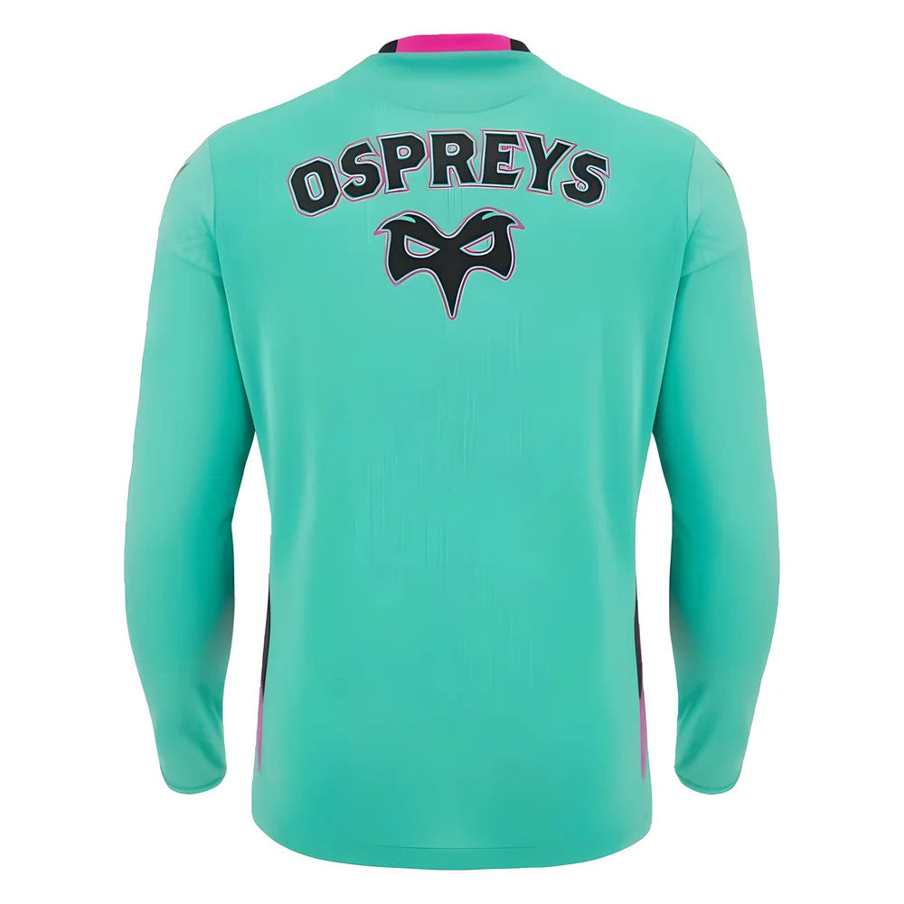 2023-2024 Ospreys Rugby Long Sleeve Training Tee (Turquoise)_1