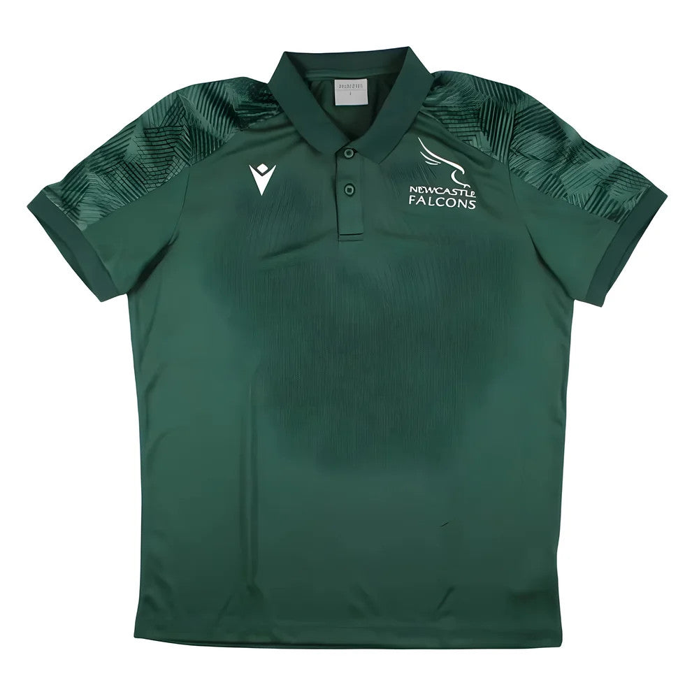 2023-2024 Newcastle Falcons Travel Player Poly Polo Shirt (Green)_1