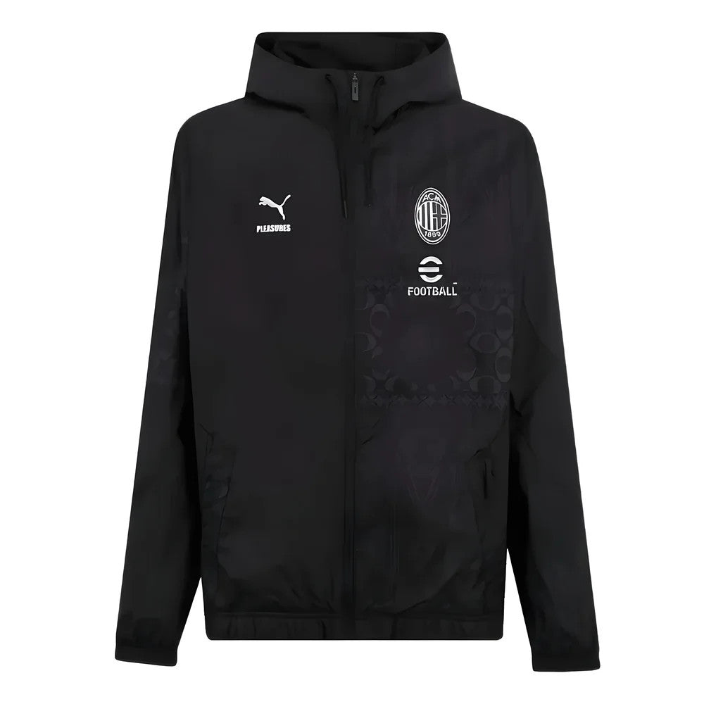 2023-2024 AC Milan x PLEASURES Prematch Jacket (Black)_1