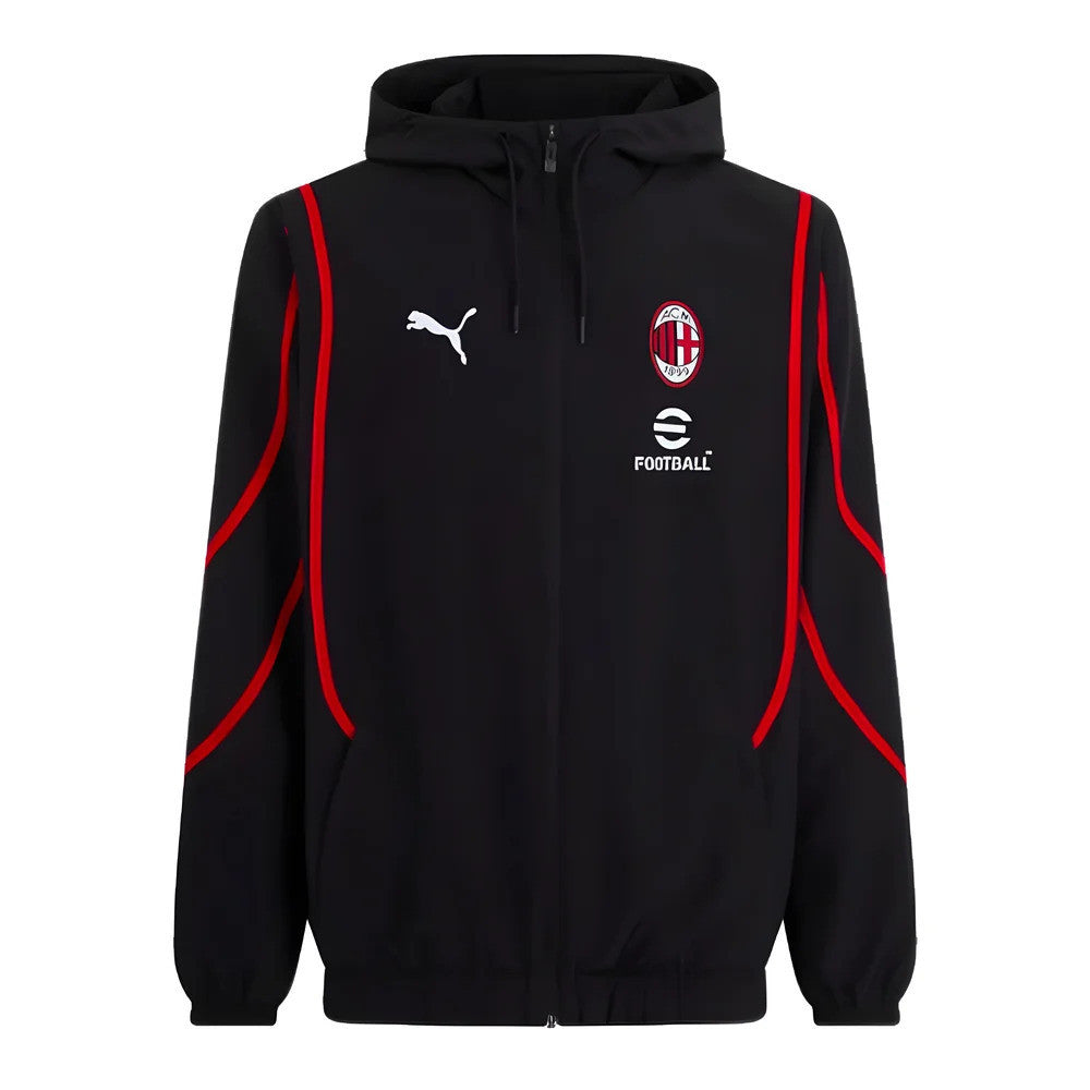 2024-2025 AC Milan Prematch Woven Jacket (Black)_1