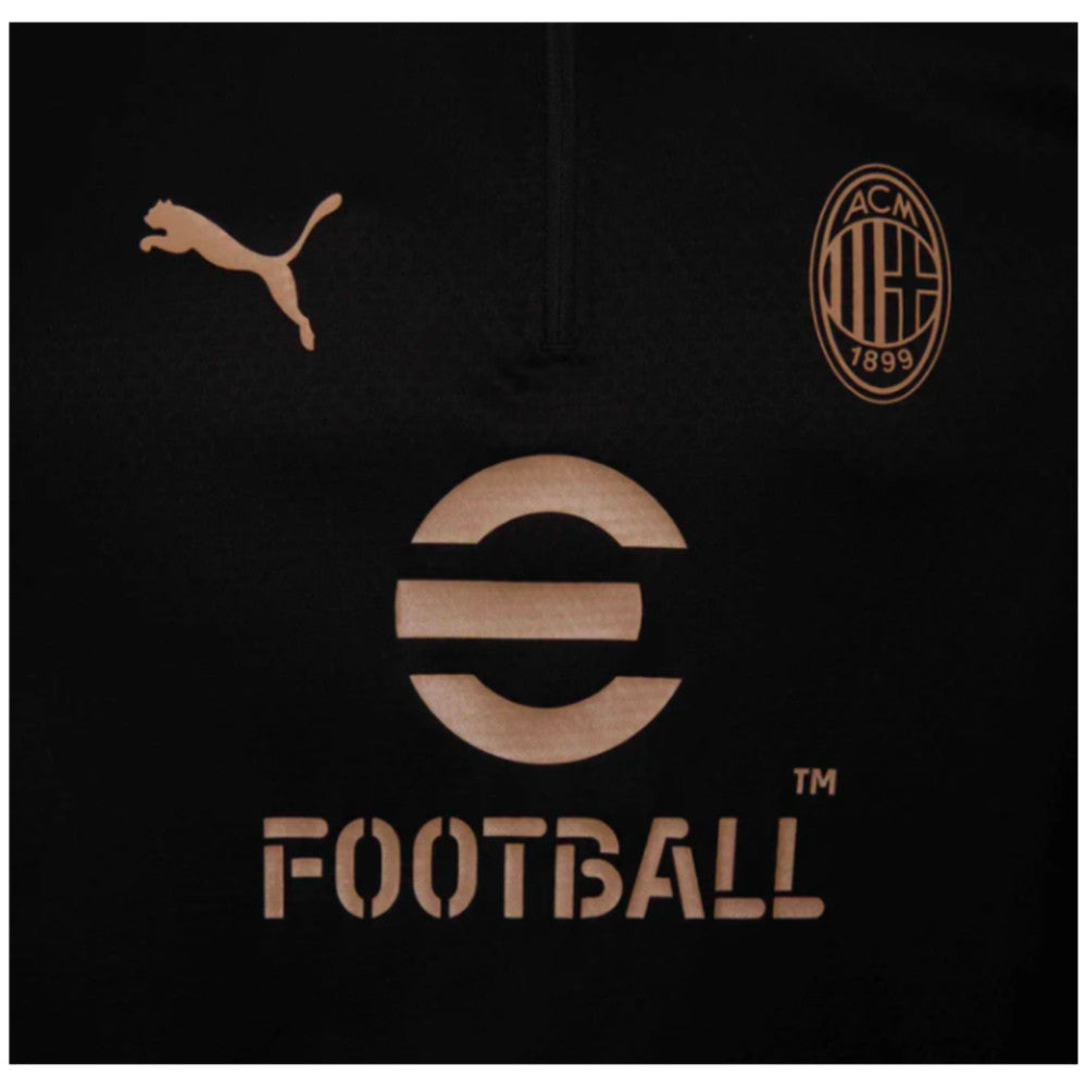 2024-2025 AC Milan Training 1/4 Zip Top (Black) - Kids_1