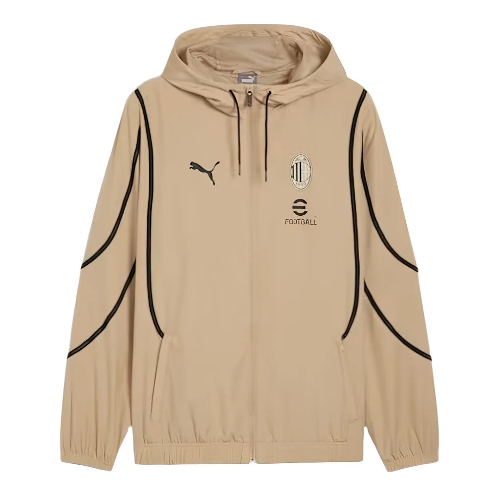 2024-2025 AC Milan Prematch Woven Jacket (Tan)_1