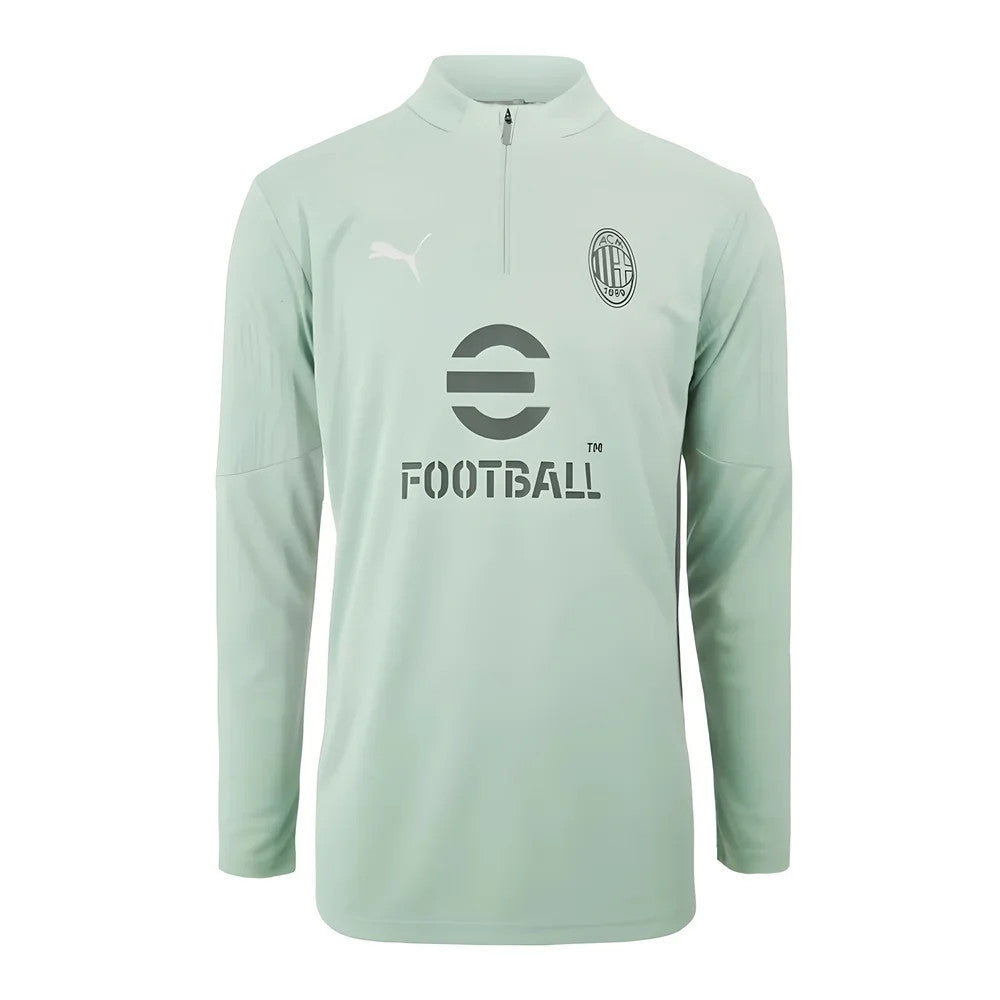 2024-2025 AC Milan Training 1/4 Zip Top (Green Fog)_1