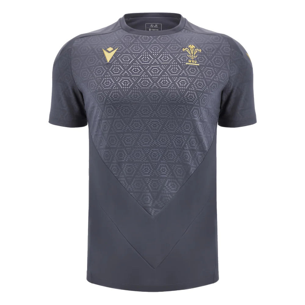2024-2025 Wales WRU Rugby Training Poly Shirt (Anthracite) - Kids_0
