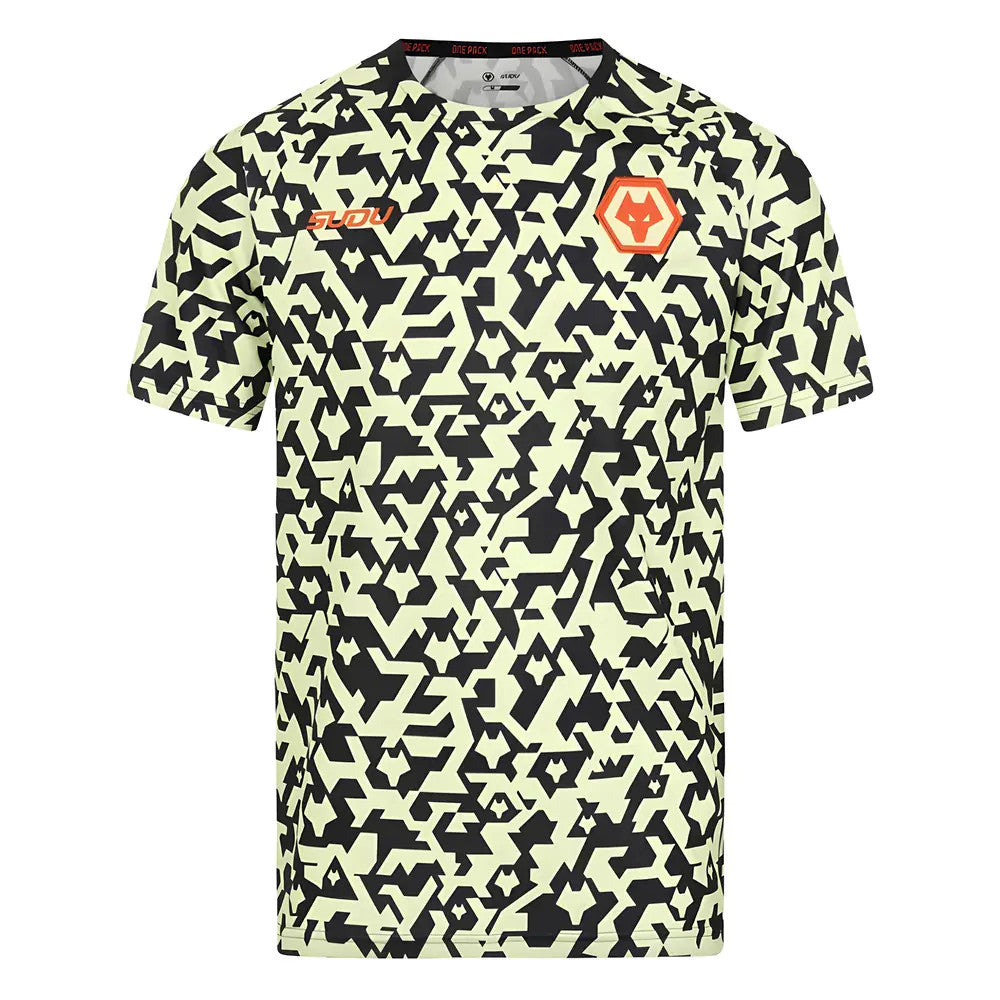 2024-2025 Wolves Pre Match T-Shirt - Black/Lime_3