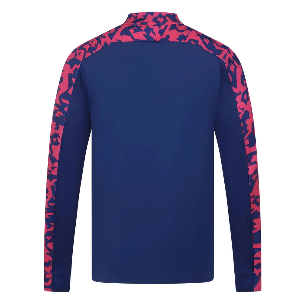 2024-2025 Wolves Pre Match 1/4 Zip Top (Blue/Pink)_3
