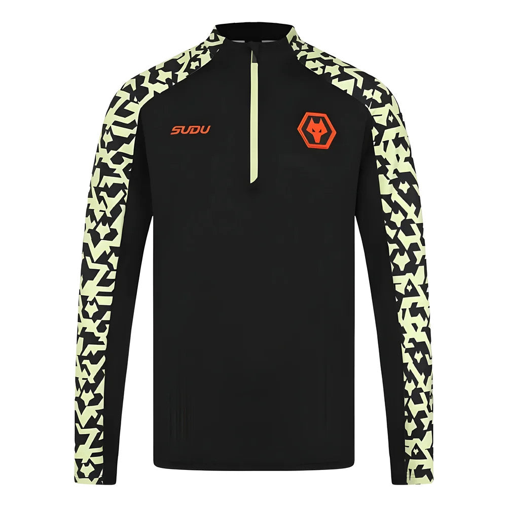2024-2025 Wolves Pre Match 1/4 Zip Training Top (Black)_3