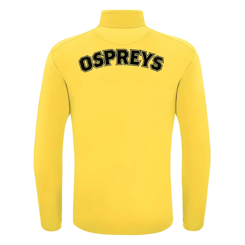 2024-2025 Ospreys Rugby 1/4 Zip Training Top (Yellow)_1