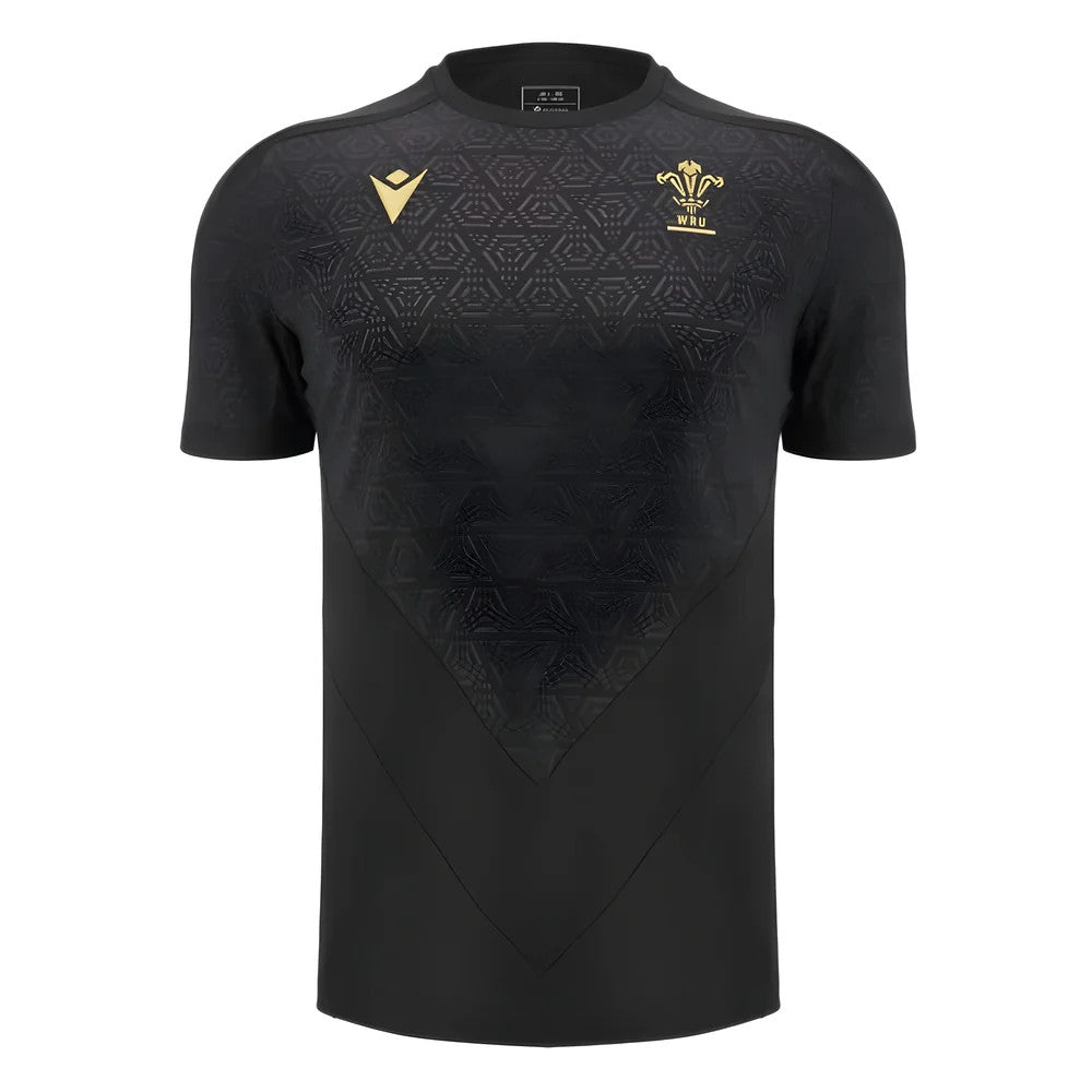 2024-2025 Wales Rugby WRU Poly Training Shirt (Black) - Kids_0