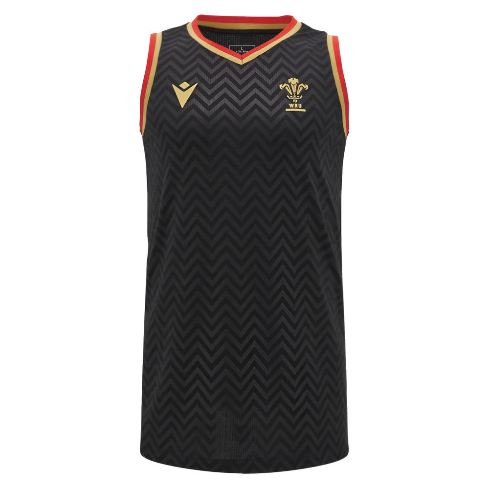 2024-2025 Wales Rugby Training Basketball Singlet (Black)_2