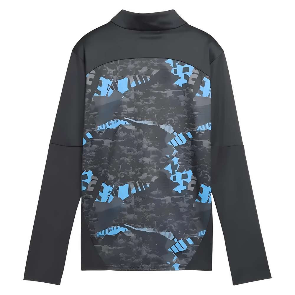 2024-2025 Man City Prematch 1/4 Zip Top (Strong Gray) - Kids_1