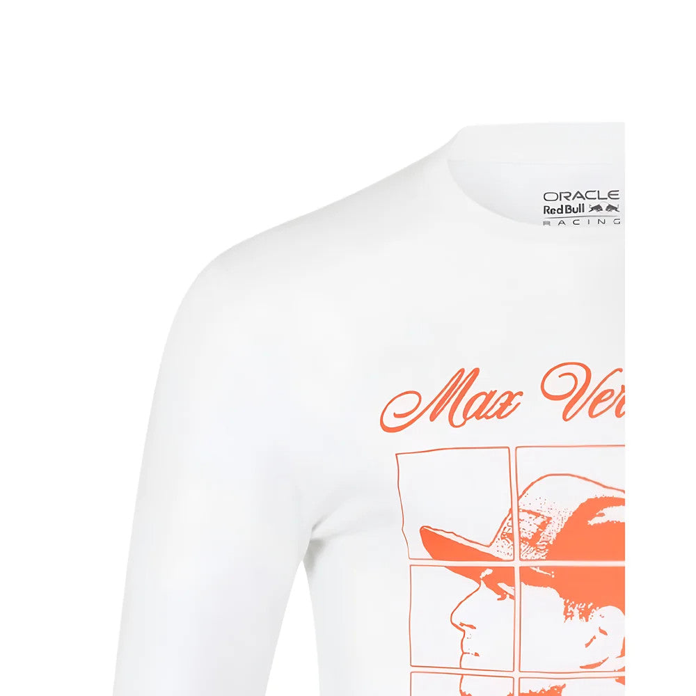 2025 Red Bull Racing Max Verstappen Puzzle L/S T-Shirt (White)_3