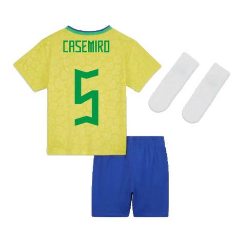 2022-2023 Brazil Home Little Boys Mini Kit (Casemiro 5)_4