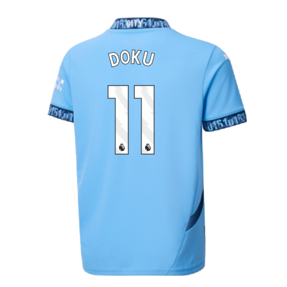 2024-2025 Man City Home Shirt (Kids) (Doku 11)_2