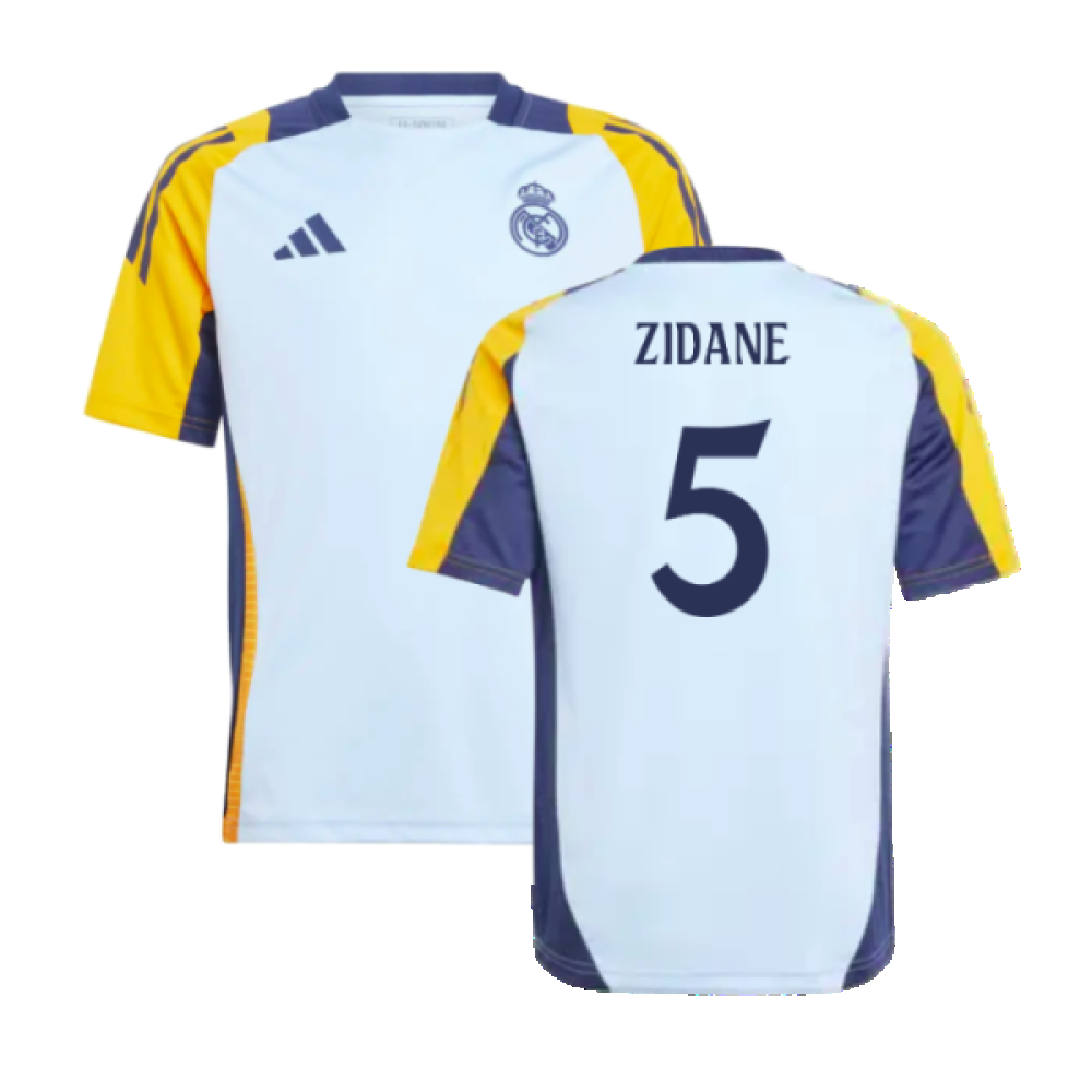 2024-2025 Real Madrid Training Shirt (Glow Blue) - Kids (Zidane 5)_4