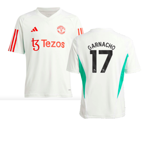 2023-2024 Man Utd Training Jersey (White) - Kids (Garnacho 17)_4