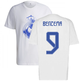 Real Madrid 2021-2022 Training Tee (White-Blue) (BENZEMA 9)_3
