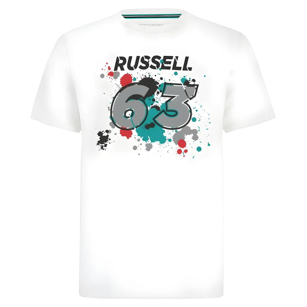 2022 Mercedes George Russell #63 T-Shirt (White)_1