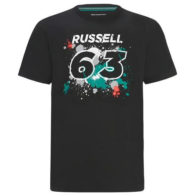 2022 Mercedes George Russell #63 T-Shirt (Black)_1