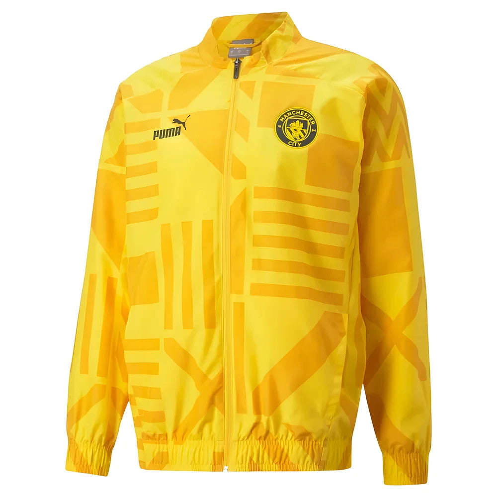 2022-2023 Man City Pre-Match Jacket (Yellow)_0