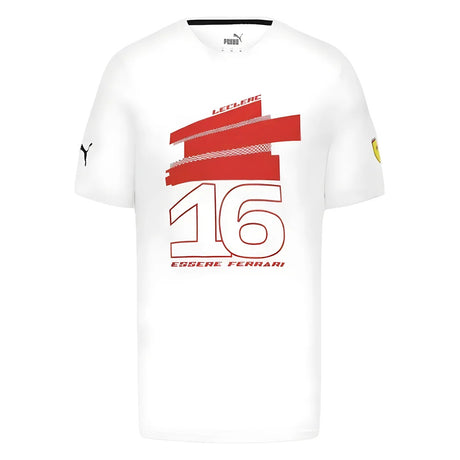 2023 Ferrari Fanwear LeClerc #16 Fanwear Drivers Tee (White)_1