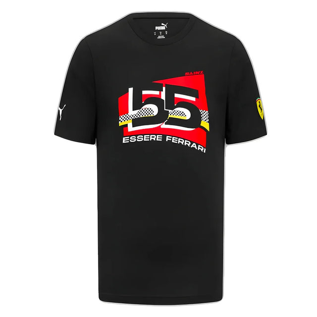 2023 Ferrari Carlos Sainz #55 Driver T-Shirt (Black)_1