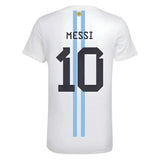 Messi Football Number 10 Graphic T-Shirt (White)_1