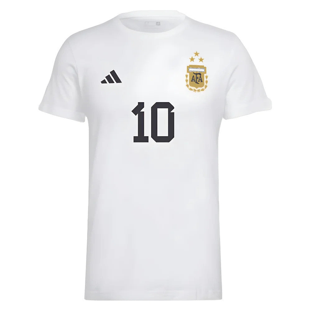 Messi Football Number 10 Graphic T-Shirt (White)_1