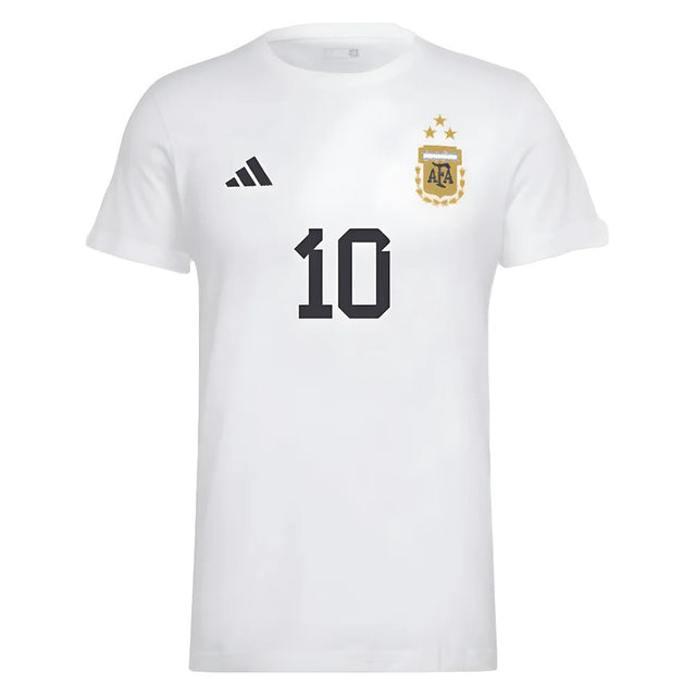 Messi Football Number 10 Graphic T-Shirt (White)_1