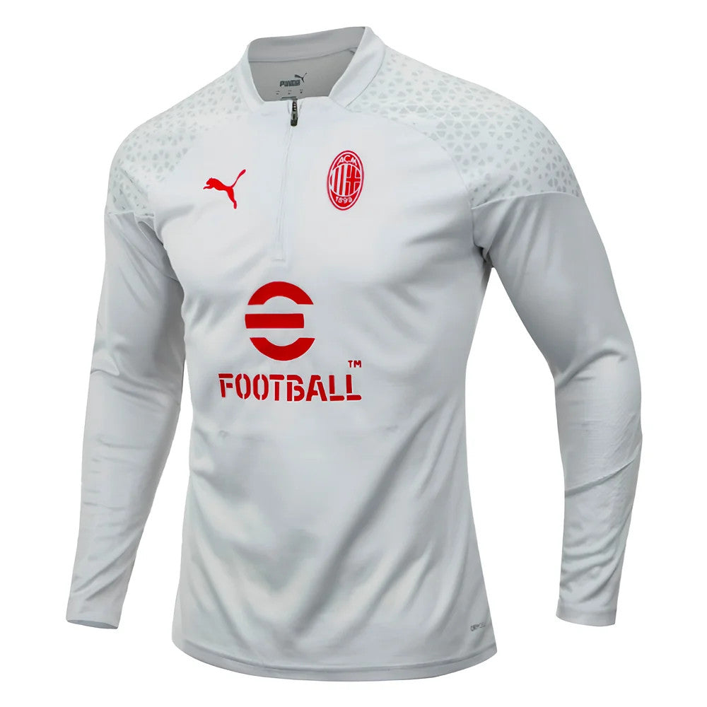 2023-2024 AC Milan Training Half Zip Top (Grey)_1