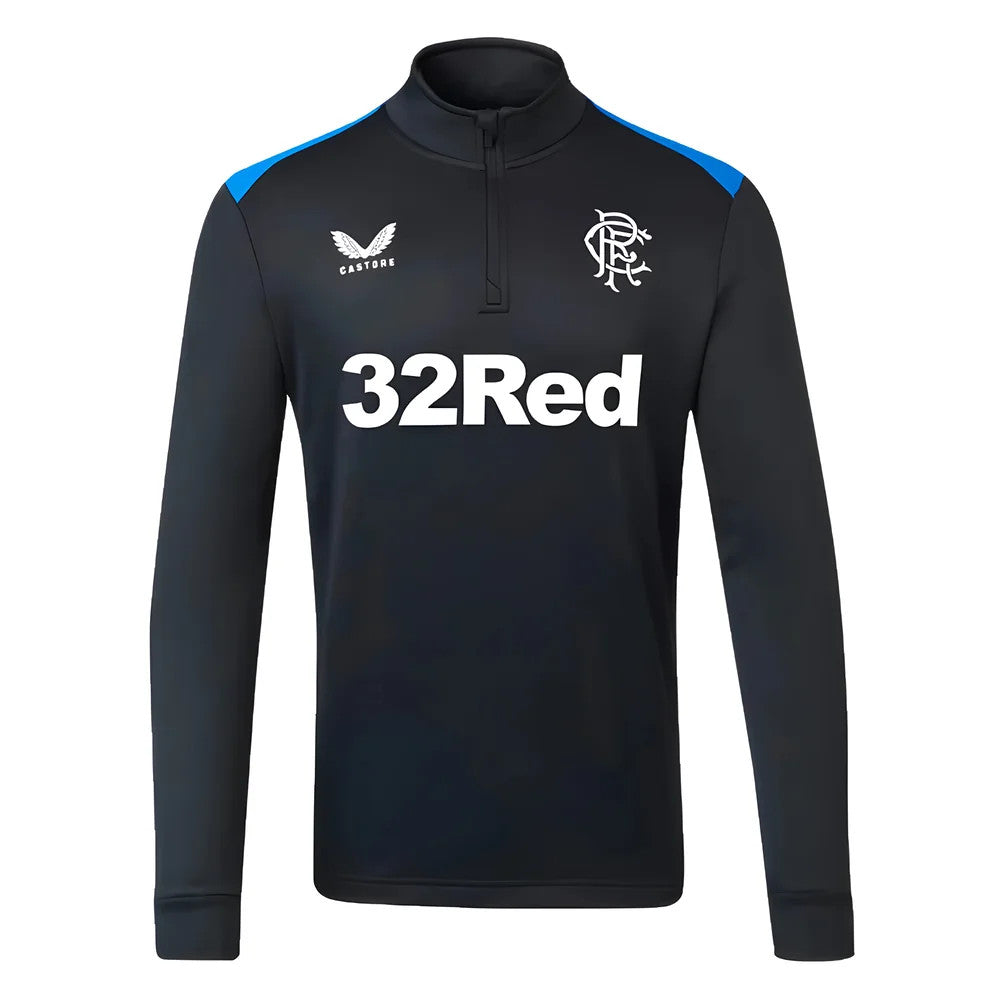 2023-2024 Rangers Players Matchday Half Zip Midlayer (Black)_1