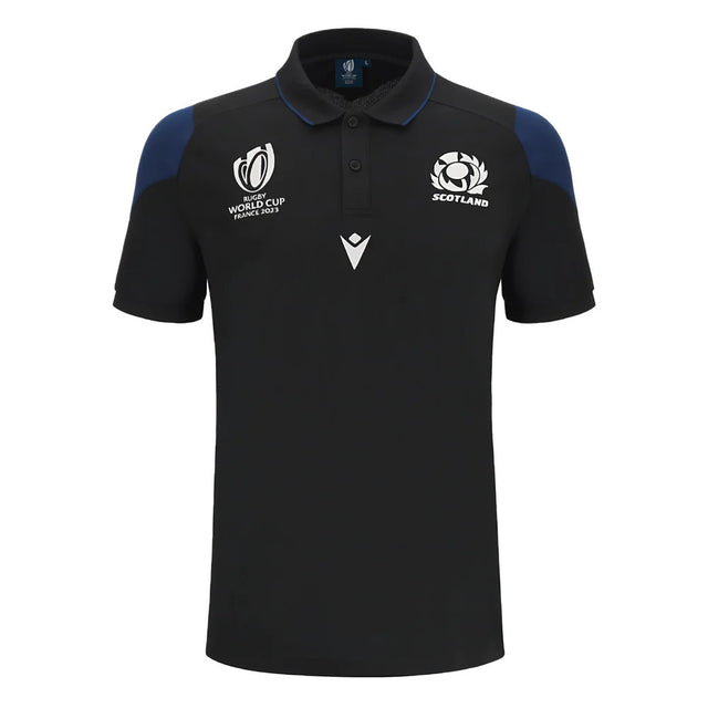 Scotland RWC 2023 Rugby Travel Polo Shirt (Black)_1