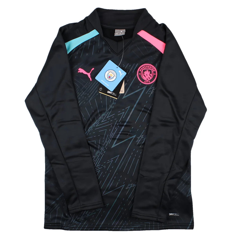 2023-2024 Man City Pre-Match LS Sweat Top (Dark Navy) - Kids_1