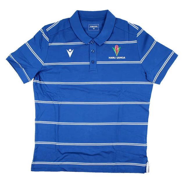 2023-2024 Samoa Rugby Travel Player Cotton Polo Shirt (Royal)_1