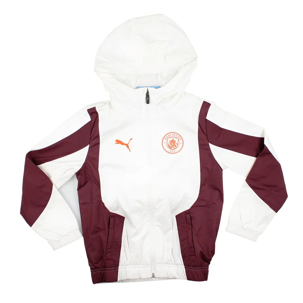 2023-2024 Man City Pre-Match Woven Anthem Jacket (White) - Kids_1