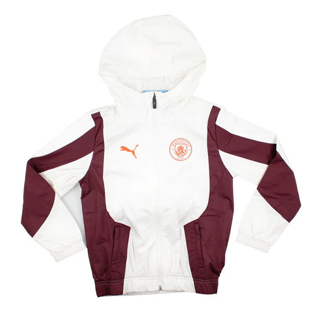 2023-2024 Man City Pre-Match Woven Anthem Jacket (White) - Kids_1