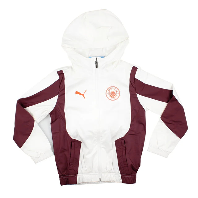 2023-2024 Man City Pre-Match Woven Anthem Jacket (White) - Kids_1