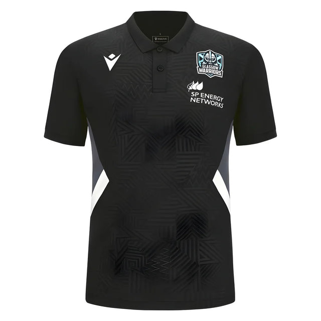 2023-2024 Glasgow Warriors Travel Player Polo Shirt (Black)_1