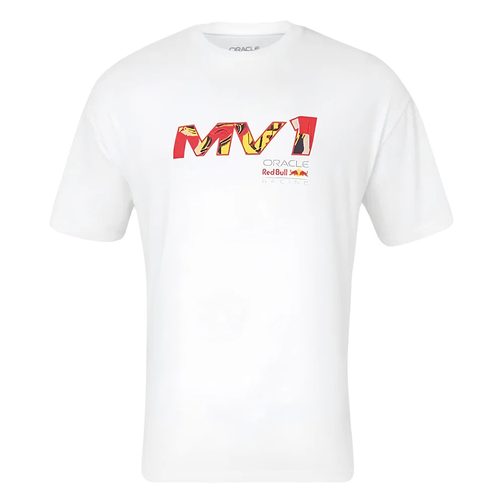 2024 Red Bull Racing Max Verstappen Pop Art Oversized T-Shirt (White)_1